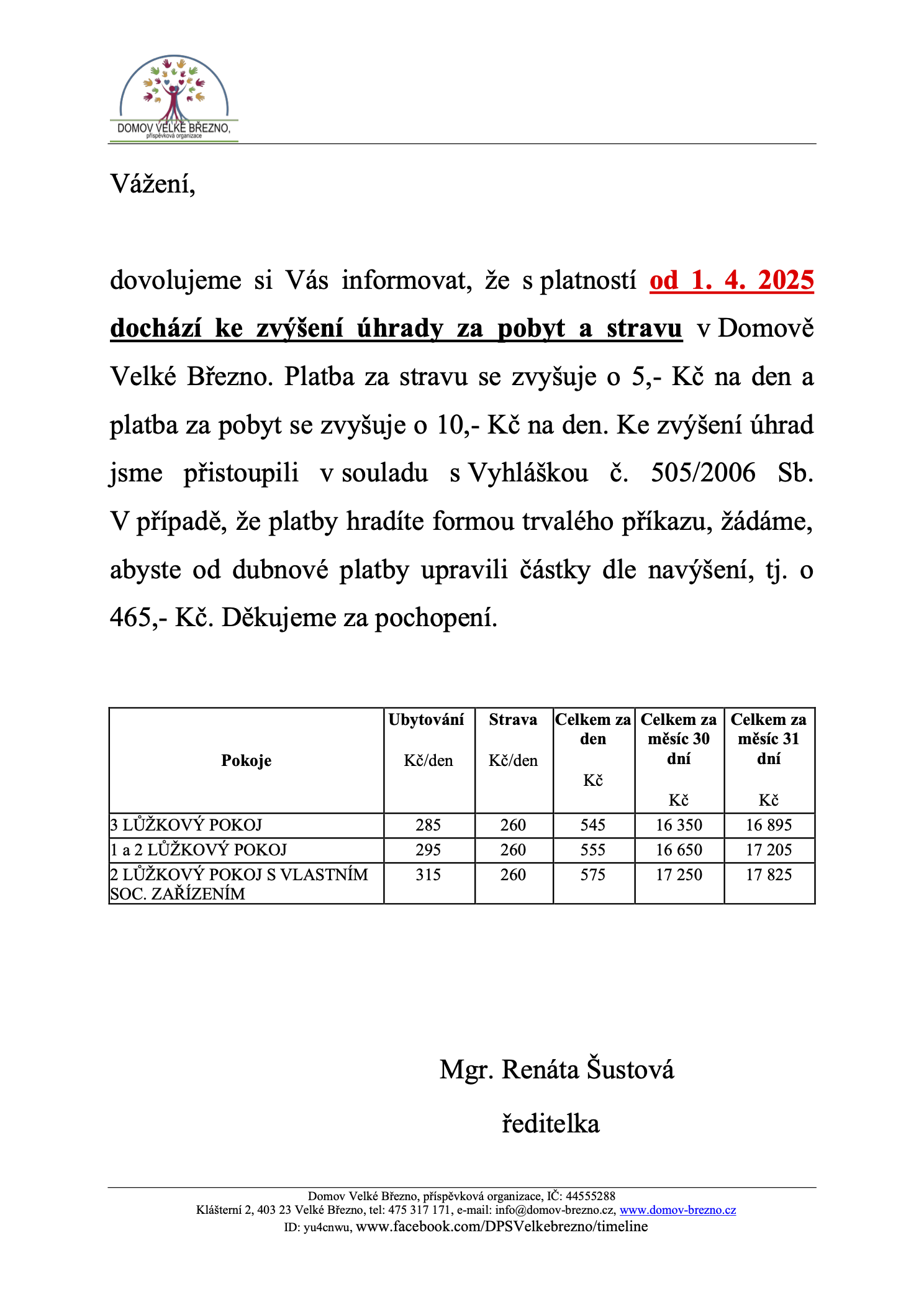 Domov Velké Březno, příspěvková organizace
